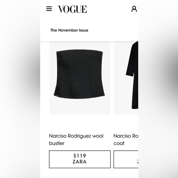 ZARA| NARCISO RODRIQUEZ WOOL BUSTIER - Picture 8 of 10